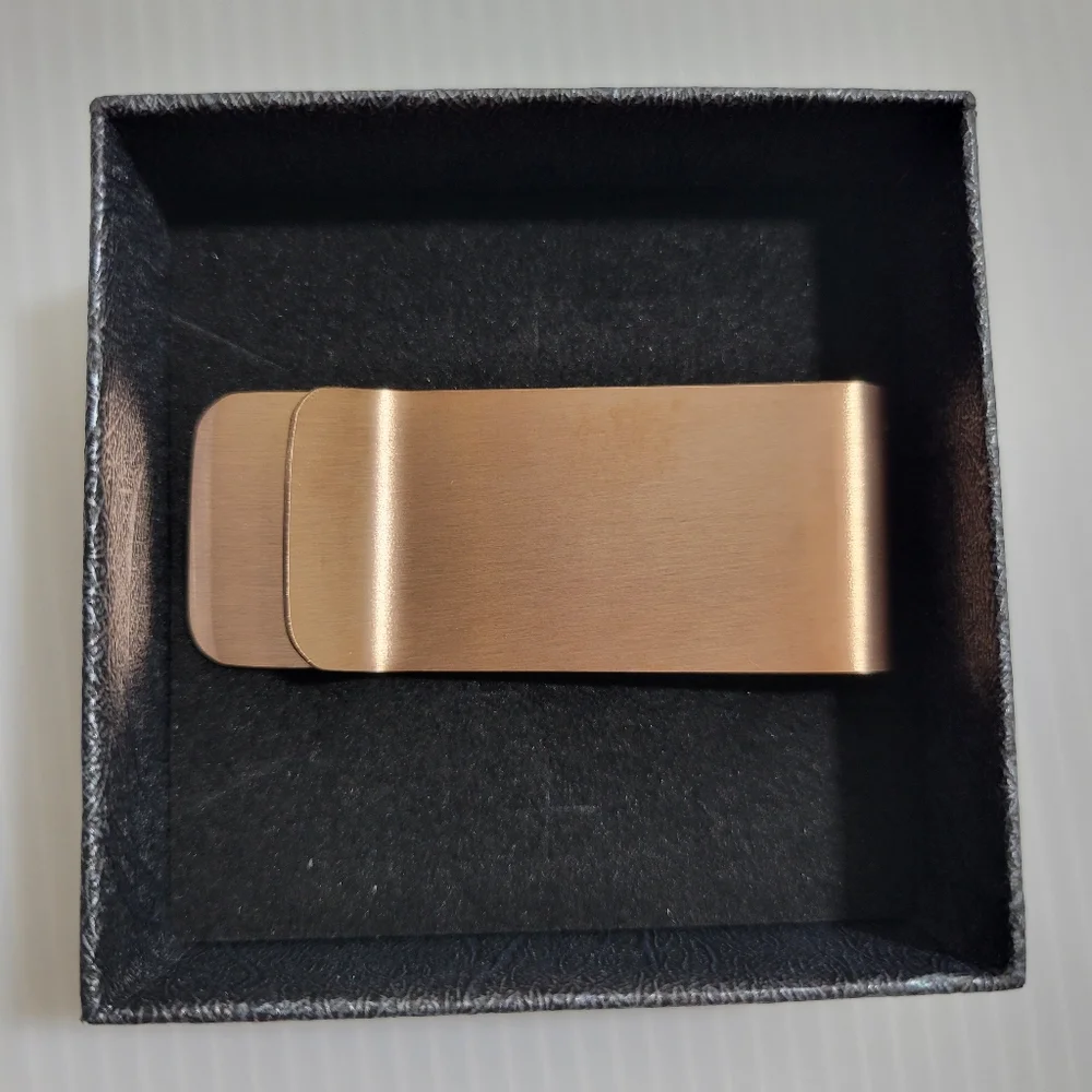 Gold Colored Money Clip With Saying